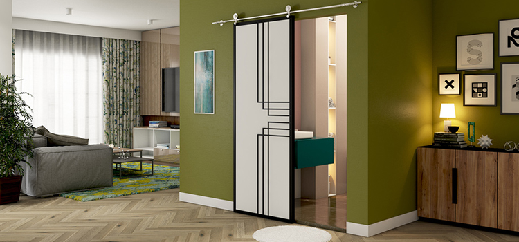 sliding bathroom door installation in Granite Bay
